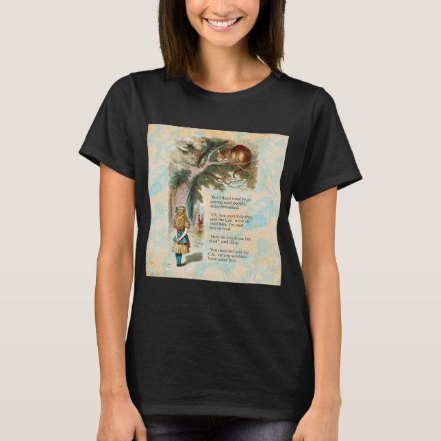Alice i Wonderland Cheshire Cat Mad T Shirt (Framsida)