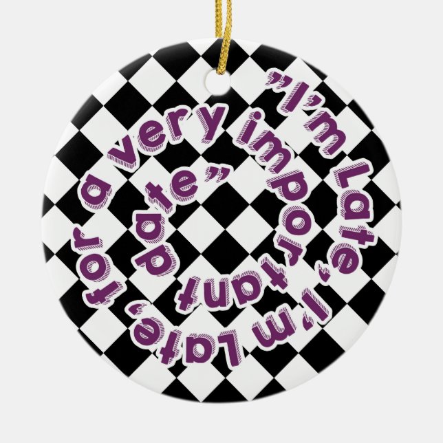 Alice i Wonderland Circular Ornament - Kanin (Framsidan)