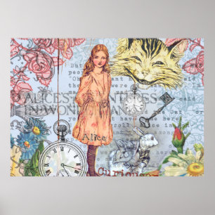 Alice i Wonderland Classic Cheshire Rabbit Alice Poster