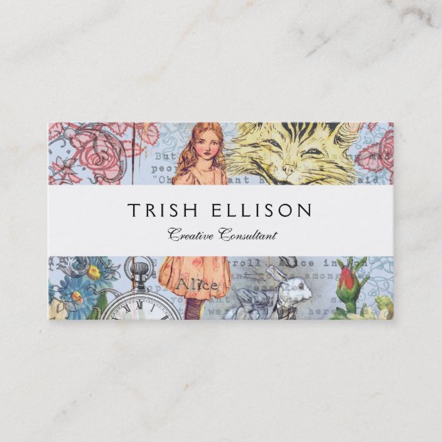 Alice i Wonderland Classic Cheshire Rabbit Alice Visitkort (Framsida)