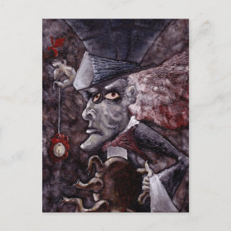 Alice i Wonderland Cubist MAD HATTER Postcard Vykort