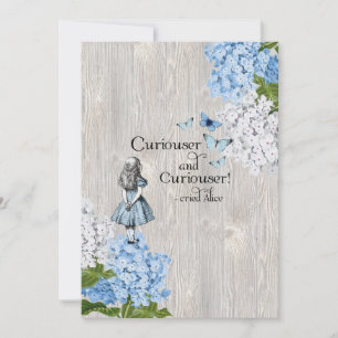 Alice i Wonderland Curiouser Blommigt Greeting Car Tack Kort