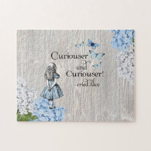 Alice i Wonderland Curiouser Blommigt Jigszle Puzz Pussel
