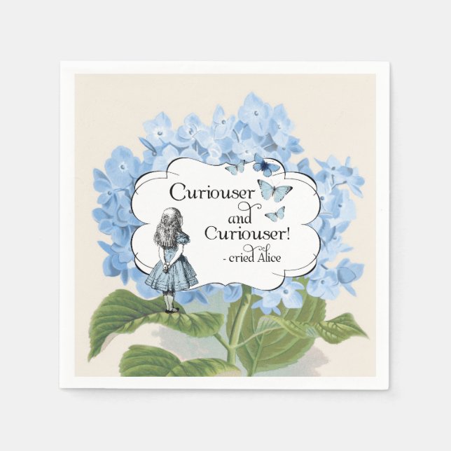 Alice i Wonderland Curiouser Hydrangea Napkins Pappersservett (Framsidan)