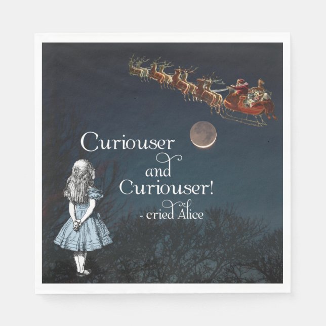 Alice i Wonderland Curiouser jul Napkins Pappersservett (Framsidan)