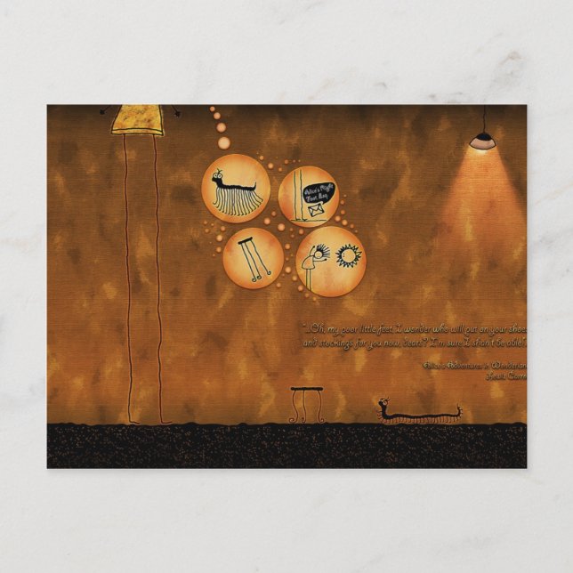 Alice i Wonderland - Curiouser och Curiouser Vykort (Framsida)