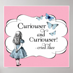 Alice i Wonderland Curiouser Rosa Poster eller skr