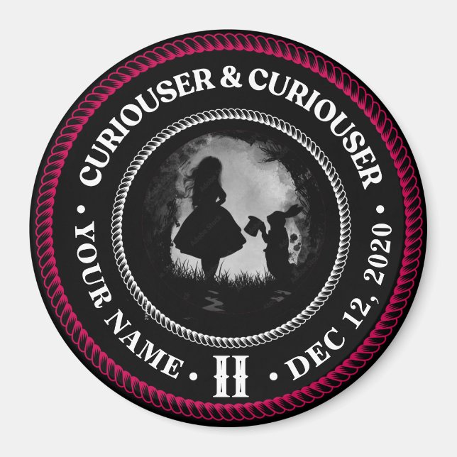 Alice i Wonderland, Curiouser, Sobriety Medallion Magnet (Framsidan)