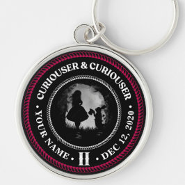 Alice i Wonderland, Curiouser, Sobriety Medallion Rund Silverfärgad Nyckelring