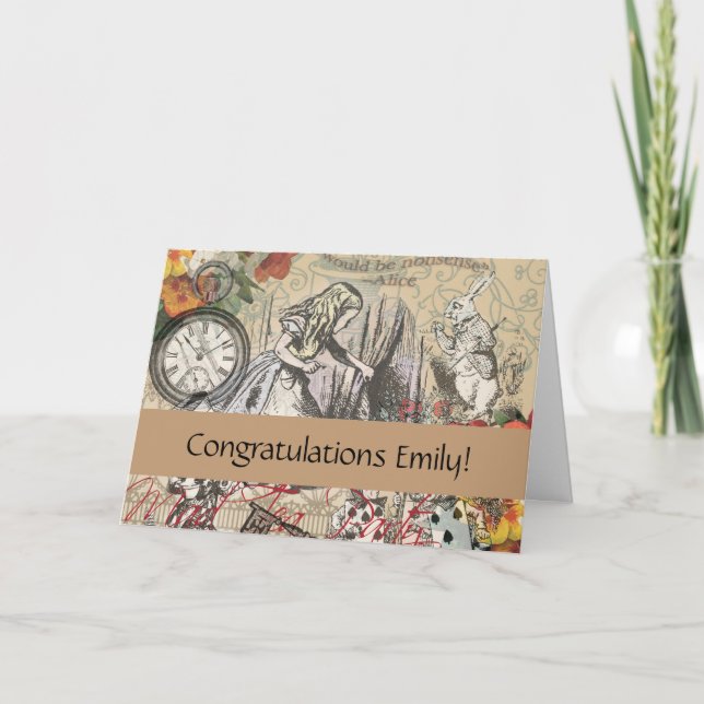 Alice i Wonderland Curtain Classic Art Kort (Framsida)