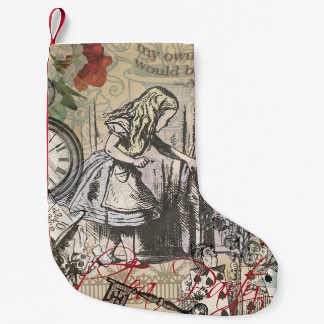 Alice i Wonderland Curtain Classic Art Liten Julstrumpa (Framsidan)