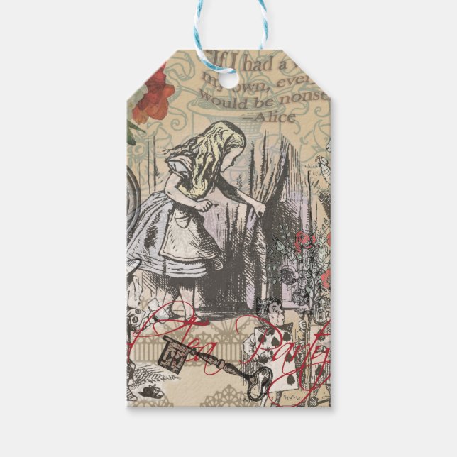 Alice i Wonderland Curtain Classic Art Presentetikett (Framsidan)
