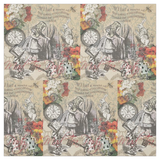 Alice i Wonderland Curtain Classic Art Tyg (Provkarta)