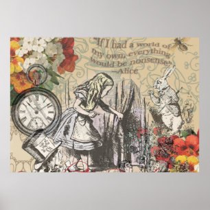 Alice i Wonderland Curtain Nontone Poster