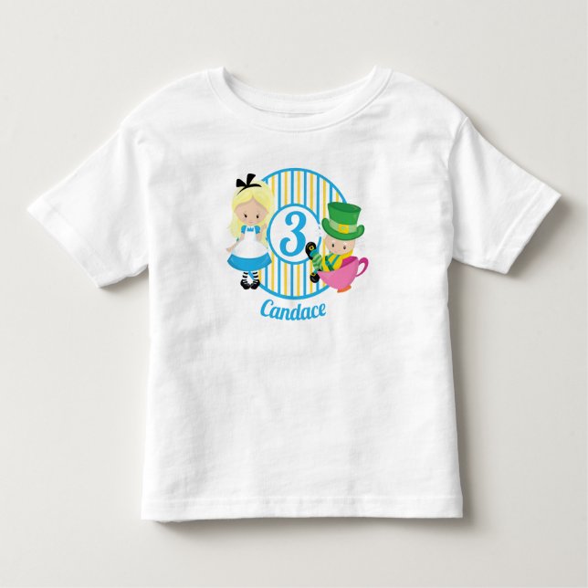 Alice i Wonderland Cute Anpassningsbar Barns födel T Shirt (Framsida)