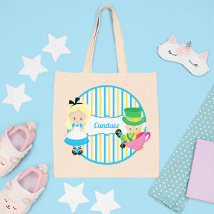 Alice i Wonderland Cute Kids Monogram Bok Tygkasse