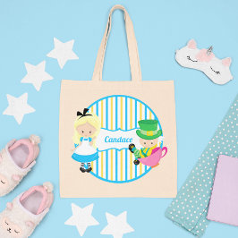 Alice i Wonderland Cute Kids Monogram Bok Tygkasse