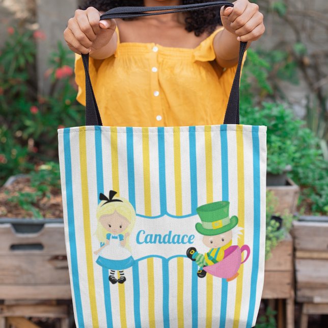 Alice i Wonderland Cute Kids Personlig Bok Tygkasse (Skapare uppladdad)