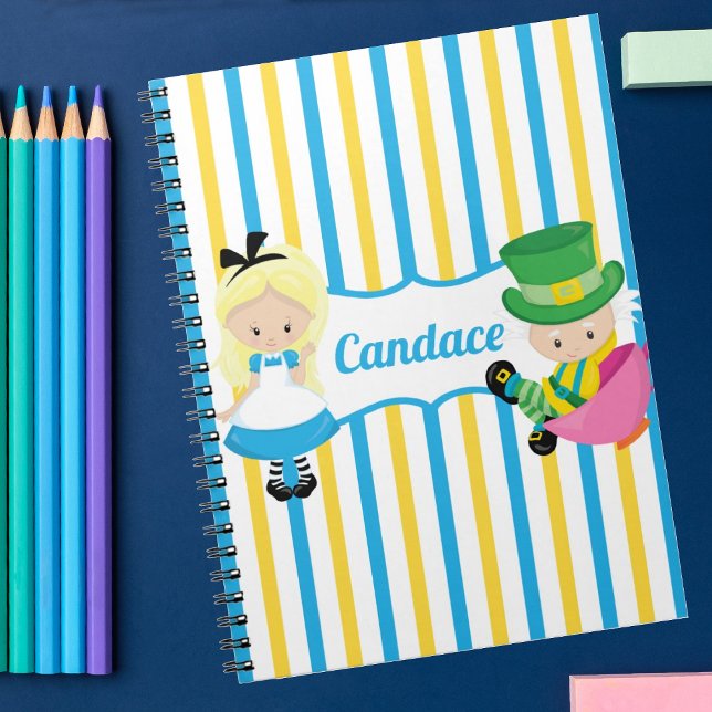 Alice i Wonderland Cute Personlig Kids Anteckningsbok (Skapare uppladdad)