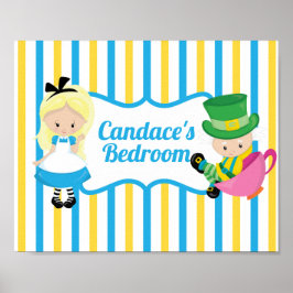 Alice i Wonderland Cute Personlig Kids Bedroom Poster
