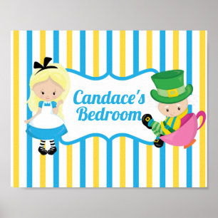 Alice i Wonderland Cute Personlig Kids Bedroom Poster