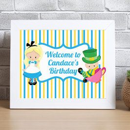 Alice i Wonderland Cute Welcome Barns födelsedag Poster
