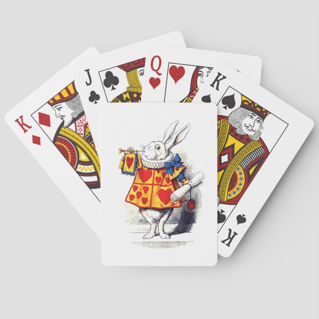 Alice i Wonderland, den vita kaninen av Tenniel Casinokort (Baksidan)