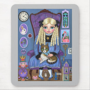 Alice i Wonderland & Dinah Cat Cute Fairy Tale Musmatta