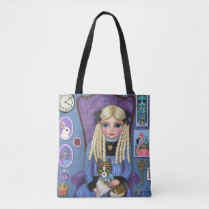 Alice i Wonderland & Dinah Cat Cute Fairy Tale Tygkasse