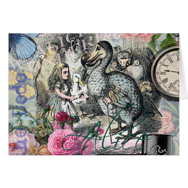 Alice i Wonderland Dodo Classic Artwork Hälsningskort (Framsidan Horizontal)
