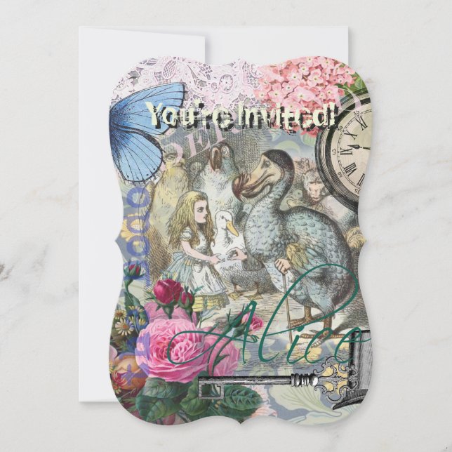 Alice i Wonderland Dodo Classic Artwork Inbjudningar (Framsida)