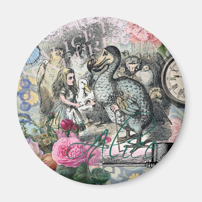 Alice i Wonderland Dodo Classic Artwork Magnet (Framsidan)