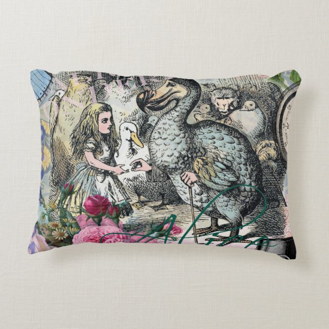 Alice i Wonderland Dodo Classic Artwork Prydnadskudde (Baksidan)