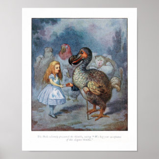 Alice i Wonderland Dodo Tenniel Print Poster