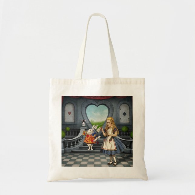 Alice i Wonderland Drick mig budget Tote Tygkasse (Framsidan)