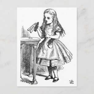 Alice i Wonderland dricker mig Vykort