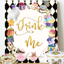 Alice i Wonderland Drink Me Bord Sign Poster