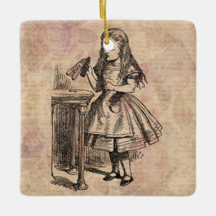 Alice i Wonderland Drink Me Flaska Julgransprydnad Keramik