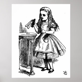 Alice i Wonderland Drink Me Large Canvas Poster