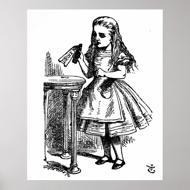 Alice i Wonderland Drink Me Large Canvas Poster (Framsidan)