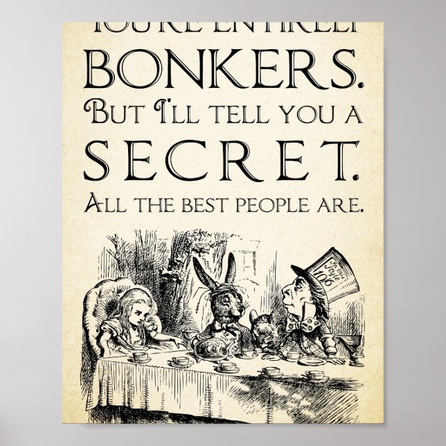 Alice i Wonderland -Du är helt bonkers -Mad H Poster (Framsidan)