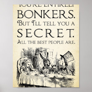 Alice i Wonderland -Du är helt bonkers -Mad H Poster