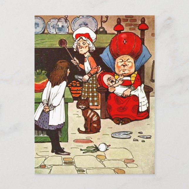 Alice i Wonderland: Duchess med sin familj Vykort (Framsida)