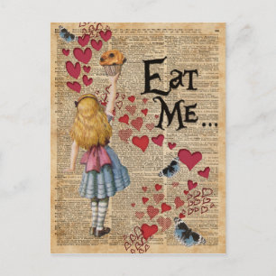 Alice i Wonderland Eat Me Muffin Vykort