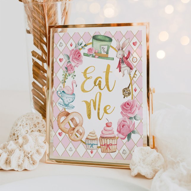 Alice i Wonderland EAT ME Party Sign Poster (Skapare uppladdad)