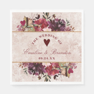 Alice i Wonderland Elegant bröllop Monogram Pappersservett