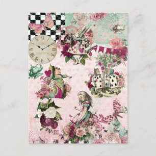 Alice i Wonderland Elegant Vykort