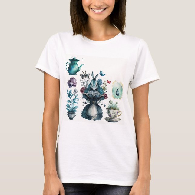 Alice i Wonderland Ephemera T Shirt (Framsida)