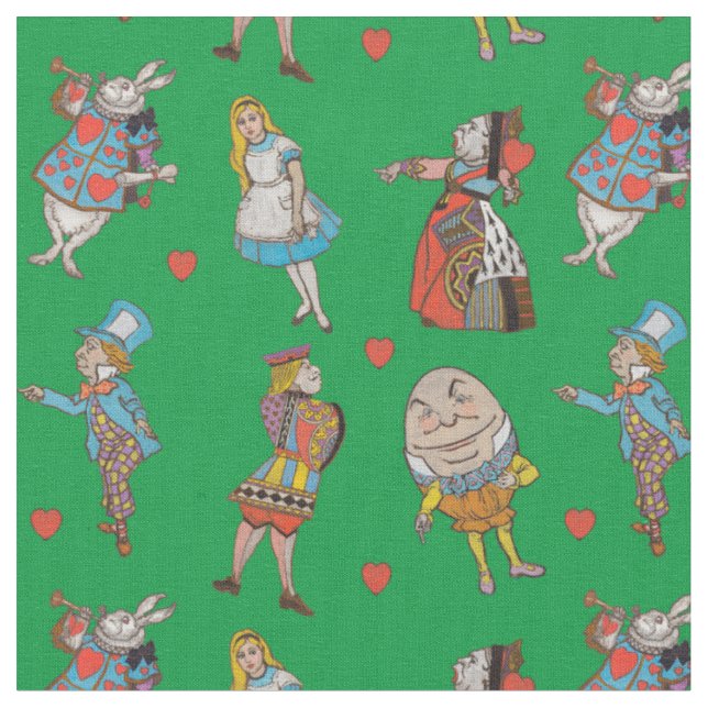 Alice i Wonderland Fabric Tyg (Närbild)
