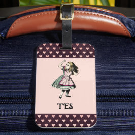 Alice i Wonderland Fairy Tale Monogram Bagagebricka